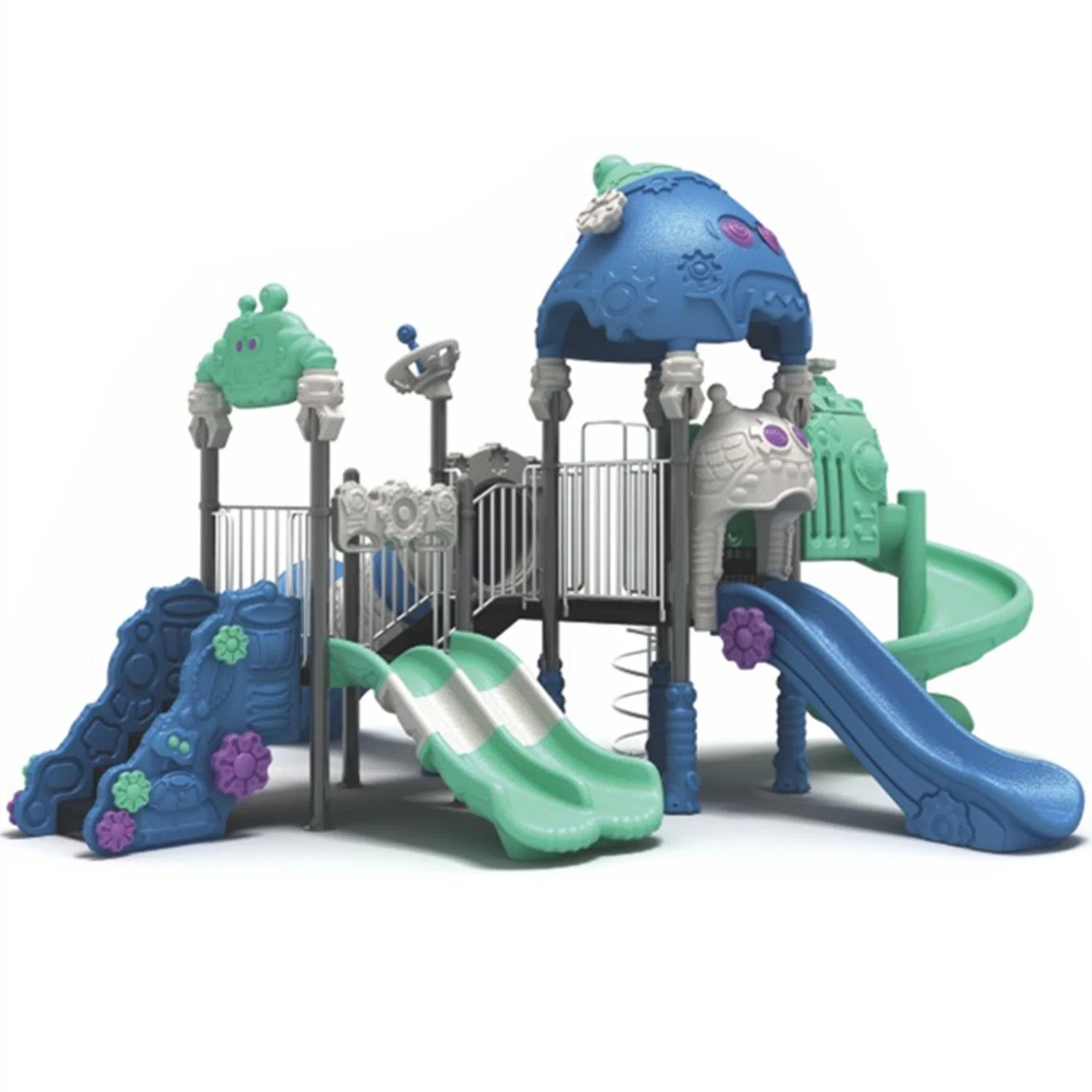 Outdoor Playground Equipment Kids Plastic Slide Environmental Protection Material