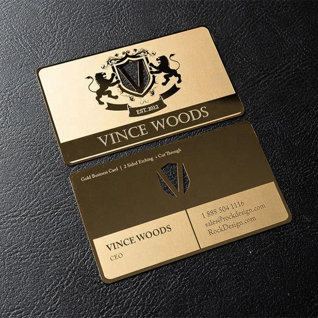 Custom Real Gold Rose Gold Stainless Steel Metal Business Card VIP Fashion Boss Card