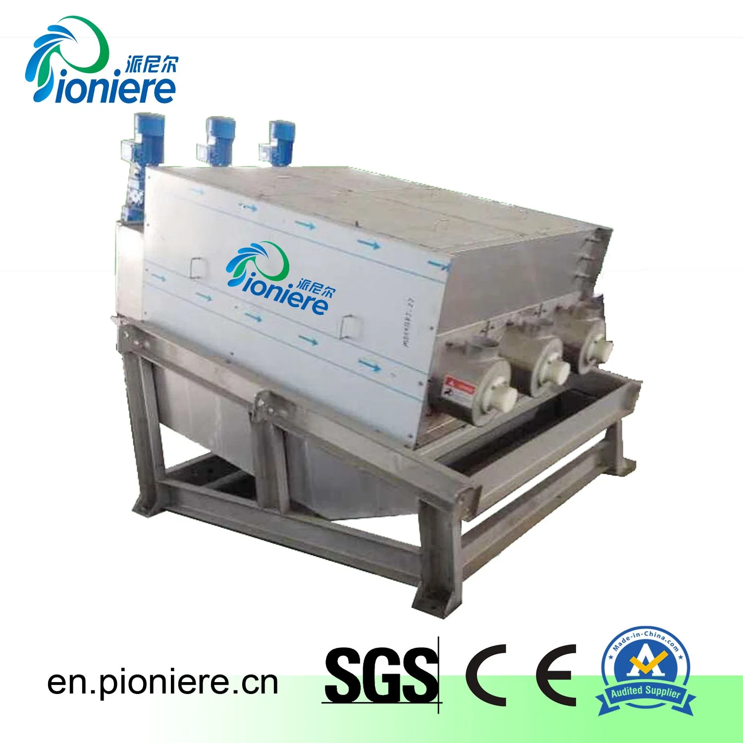 304 Stainless Steel Spiral Type Sludge Dewatering Equipment