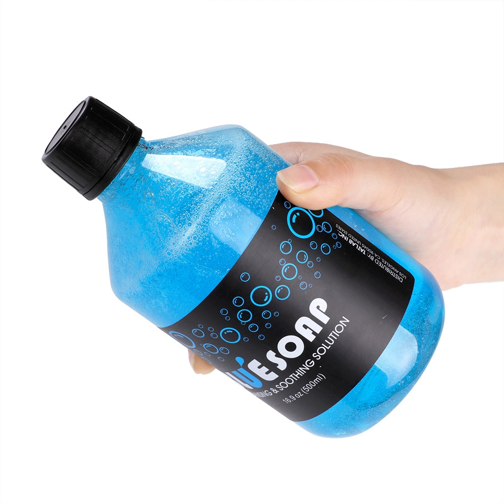 Wholesale 16.9oz Ink Skin Cleaning Soothing Solution 500ml Foam Bottle Blue Soap Tattoo Soap