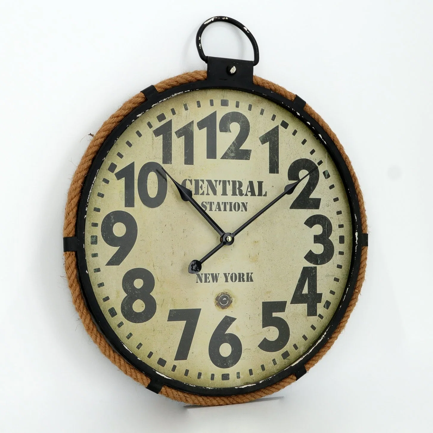 Round Vintage Oversized Industrial Metal Wall Clock