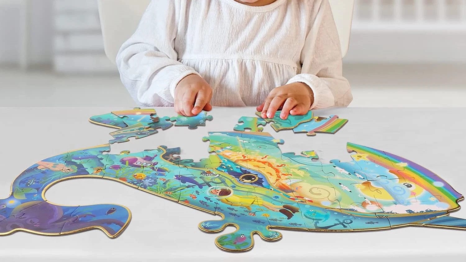 OEM Custom Children Toys Glow in The Dark Floor Jigsaw Puzzle for Kids