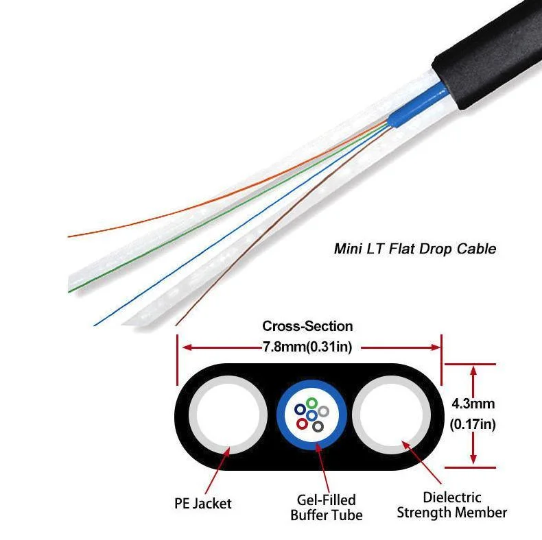 Hot Sale PVC LSZH Steel Jacket Fiber Optic Cable 2/4/6 Cores Optical Fiber Cable