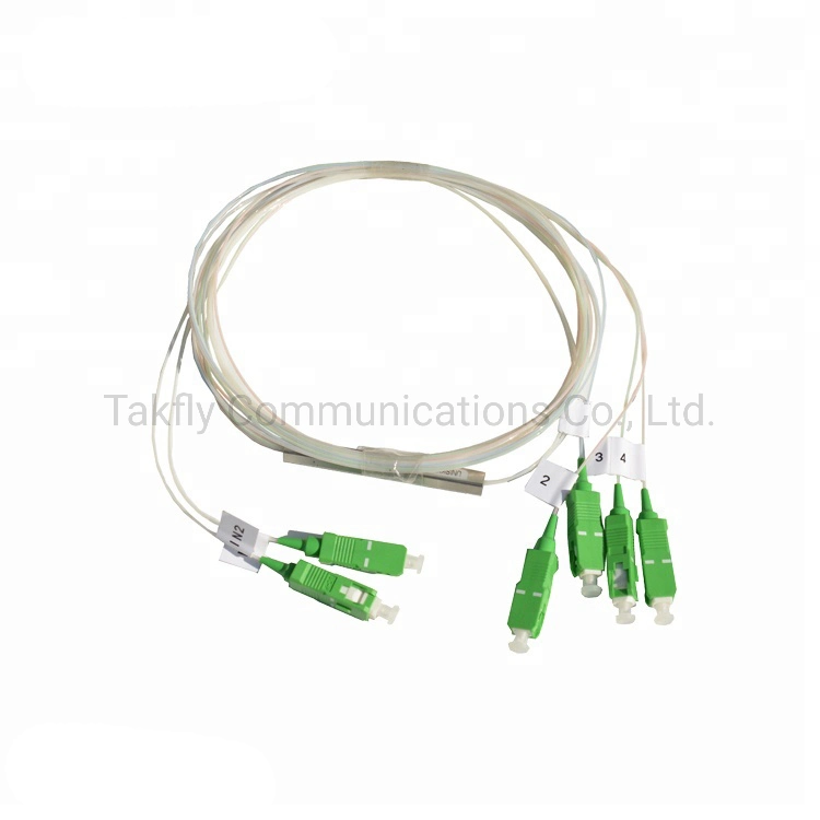 2X4 Sc APC Single Mode Steel Fiber Optic PLC Splitter