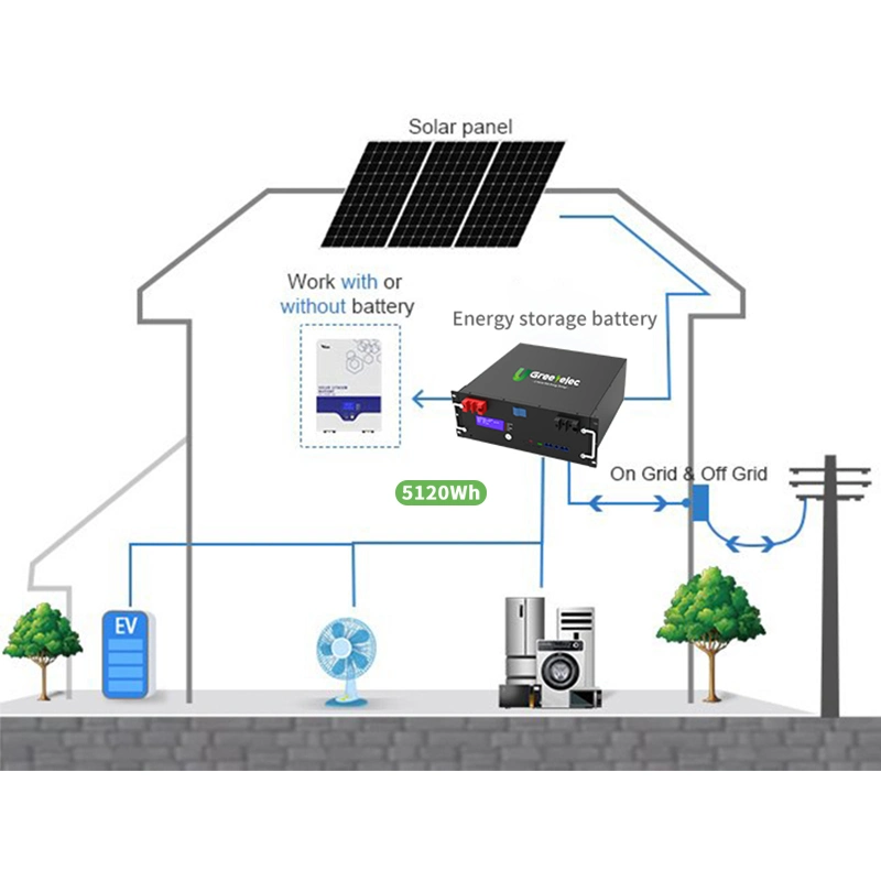 U-Greenelec Speicher Lithium-Eisen-Batterie 48V 51,2V 50Ah 100Ah 200Ah Akku