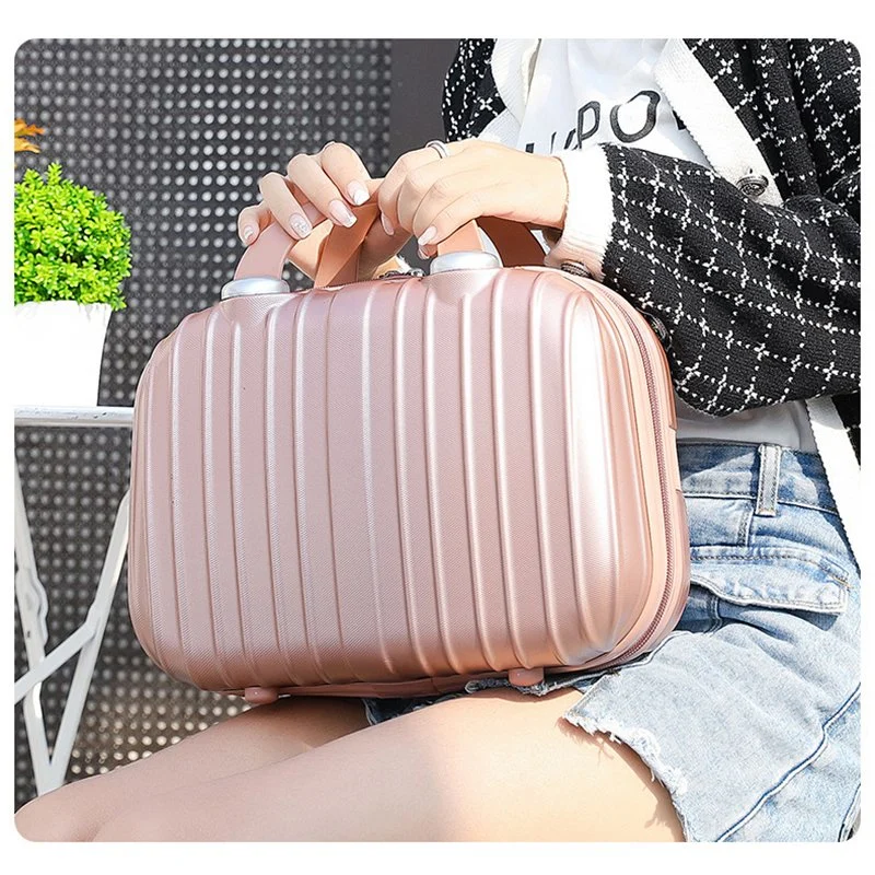 Small Hard Shell ABS Cosmetic Case Travel Hand Luggage Portable Carrying Makeup Case