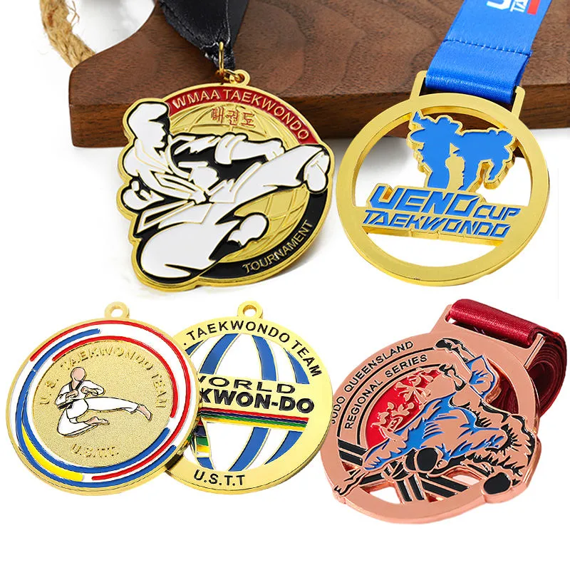 Manufacturer Free Design Custom Sports Metal Karate Taekwondo Martial Arts Kung Fu Bjj Jiu Jitsu Judo Medals