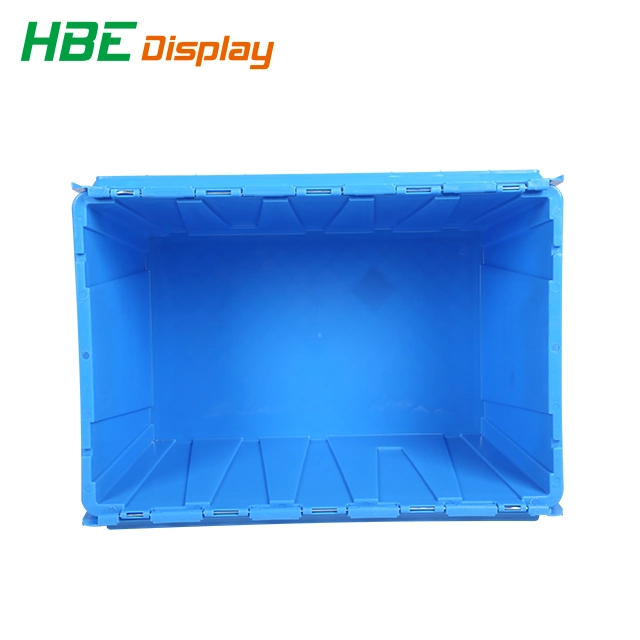 Transportation Plastic Logistic Tote Boxes Attached Lid Container
