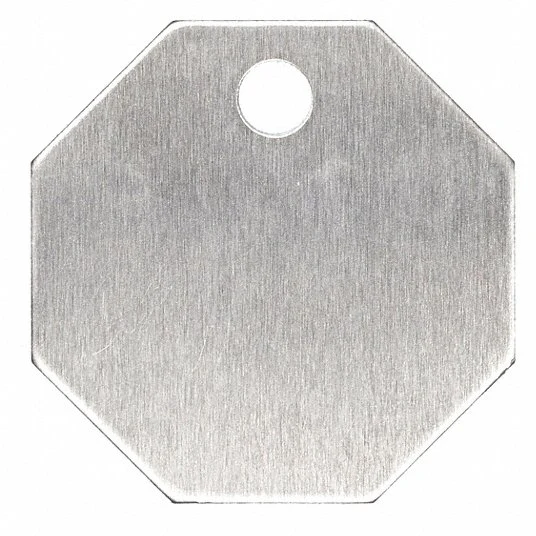 Blank Hexagon Metal Tag with a Hole (20Y567)