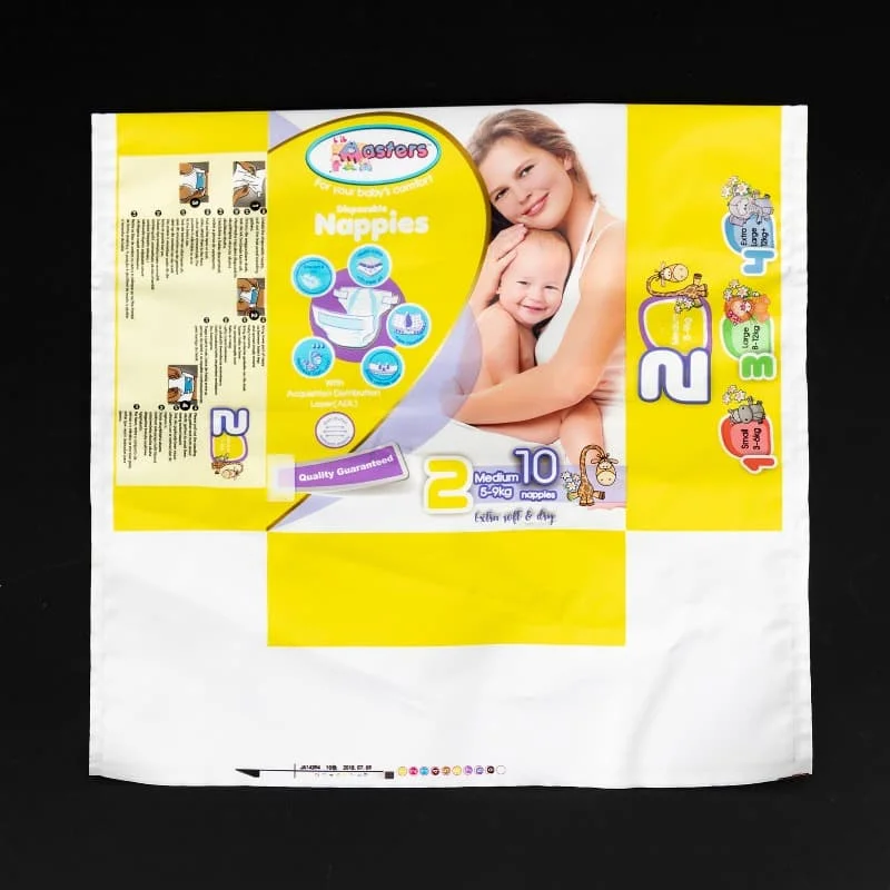 Anpassen gedruckt Baby Windel und Hygienepapier Serviette Kunststoff Verpackung Poly Tasche