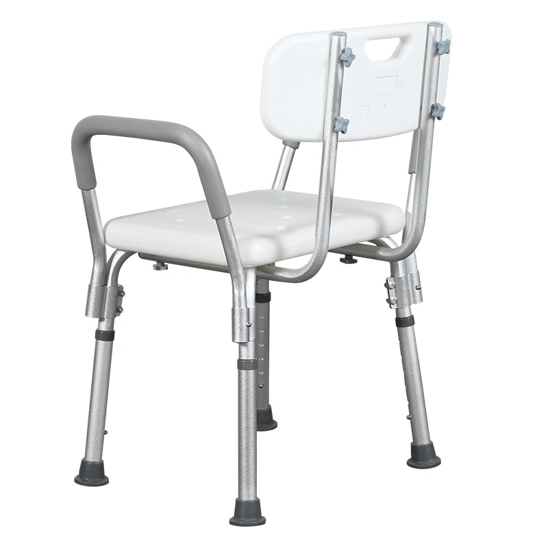 Shower and Bath Chair with Seat and Raised Armrest for Patient or Elderly Use as Hospital Equipment - E