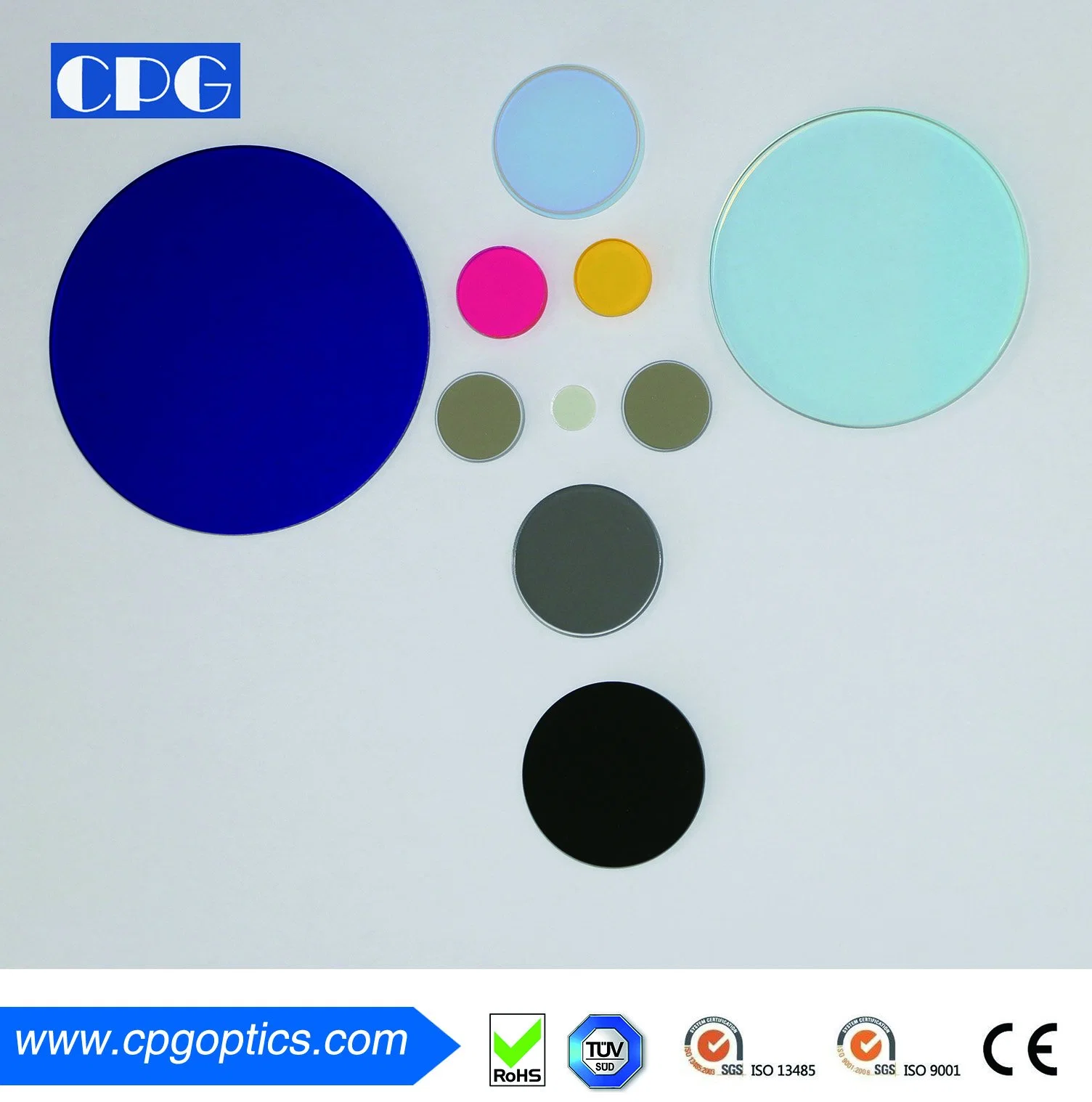 China Manufacture Good Surface Polished Blue Optical Glass Filter