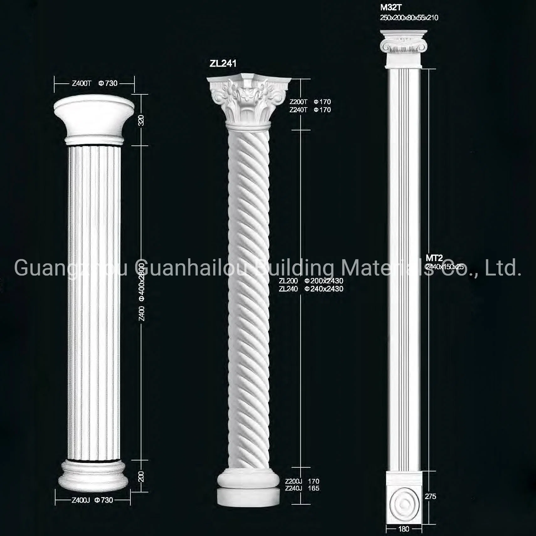 Gypsum Roman Column Design Mouldings