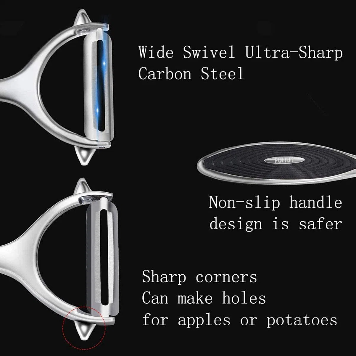 Vegetable Peelers Fruit Peeler I-Shaped Stainless Steel Non-Slip Handle Y-Shaped Peeler