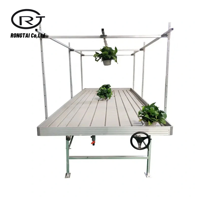 Greenhouse Seedbed Ebb and Flow Tray Hydroponics Movable Rolling Bench System Planting Table