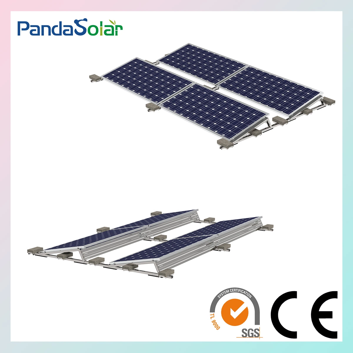 Novo Design PV fornecedores fixo Solar Flat Solar Steek lastro Suportes triangulares