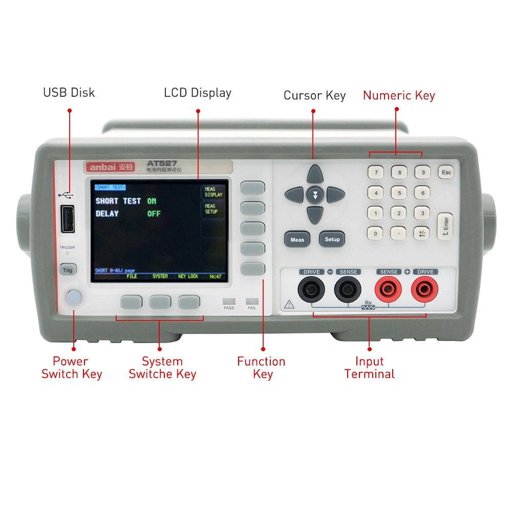 Battery Resistance Measuring Instrument for 0.0001 Micro Ohm~3.3000 K Ohm At527