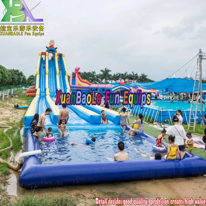 Inflatable Amusement Park Design Large Inflatable Submarine Water Park with Inflatable Pool Slides