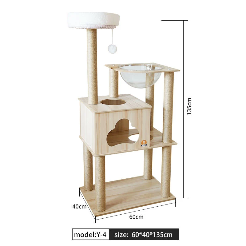  Maison de luxe pour animaux de compagnie Château pour chat avec griffoir en sisal 