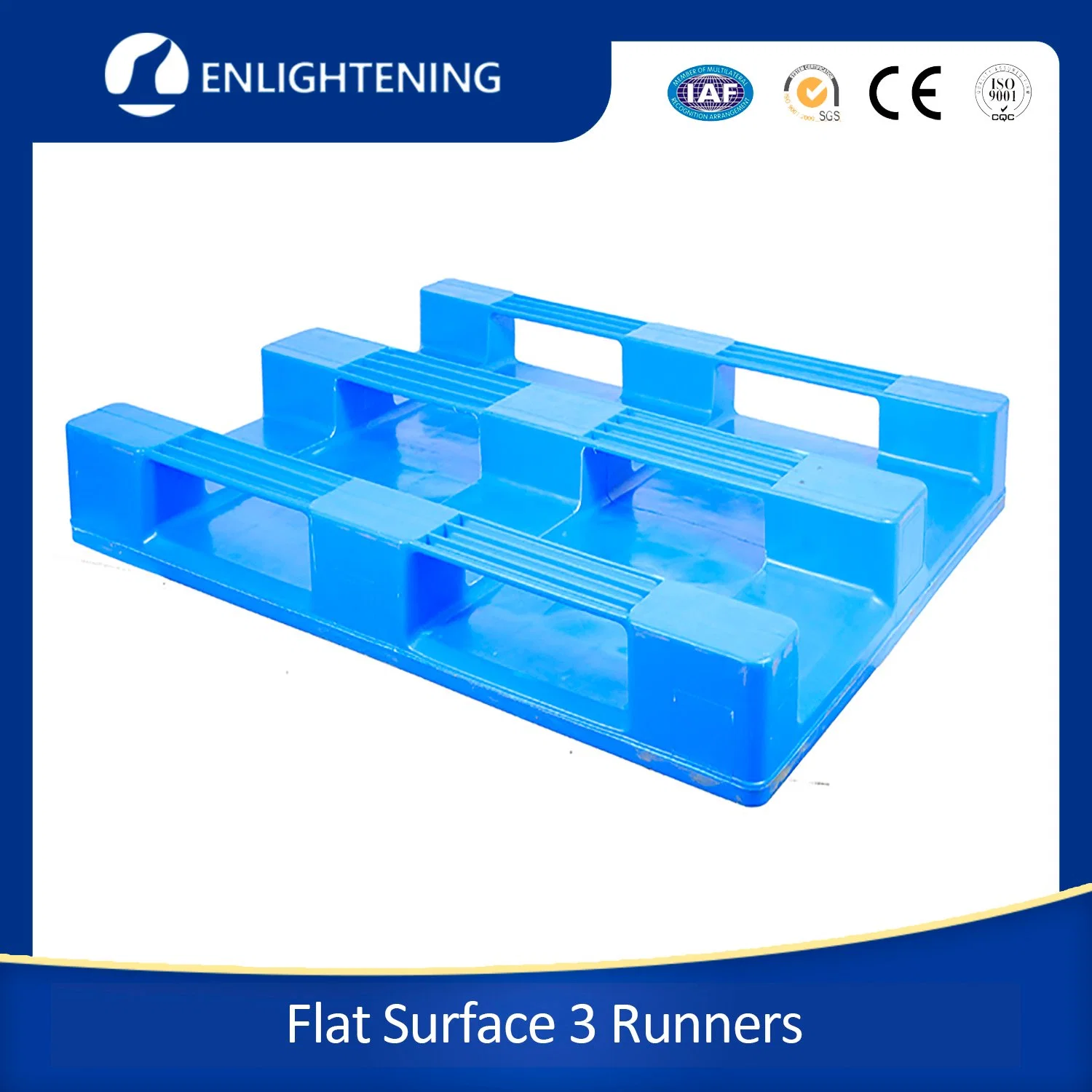 OEM Entrepôt de stockage montable en rack Heavy Duty renforcé en acier solide/plat entrée à quatre voies d'hygiène industrielle durable de qualité alimentaire en PEHD Euro palettes en plastique pour rack