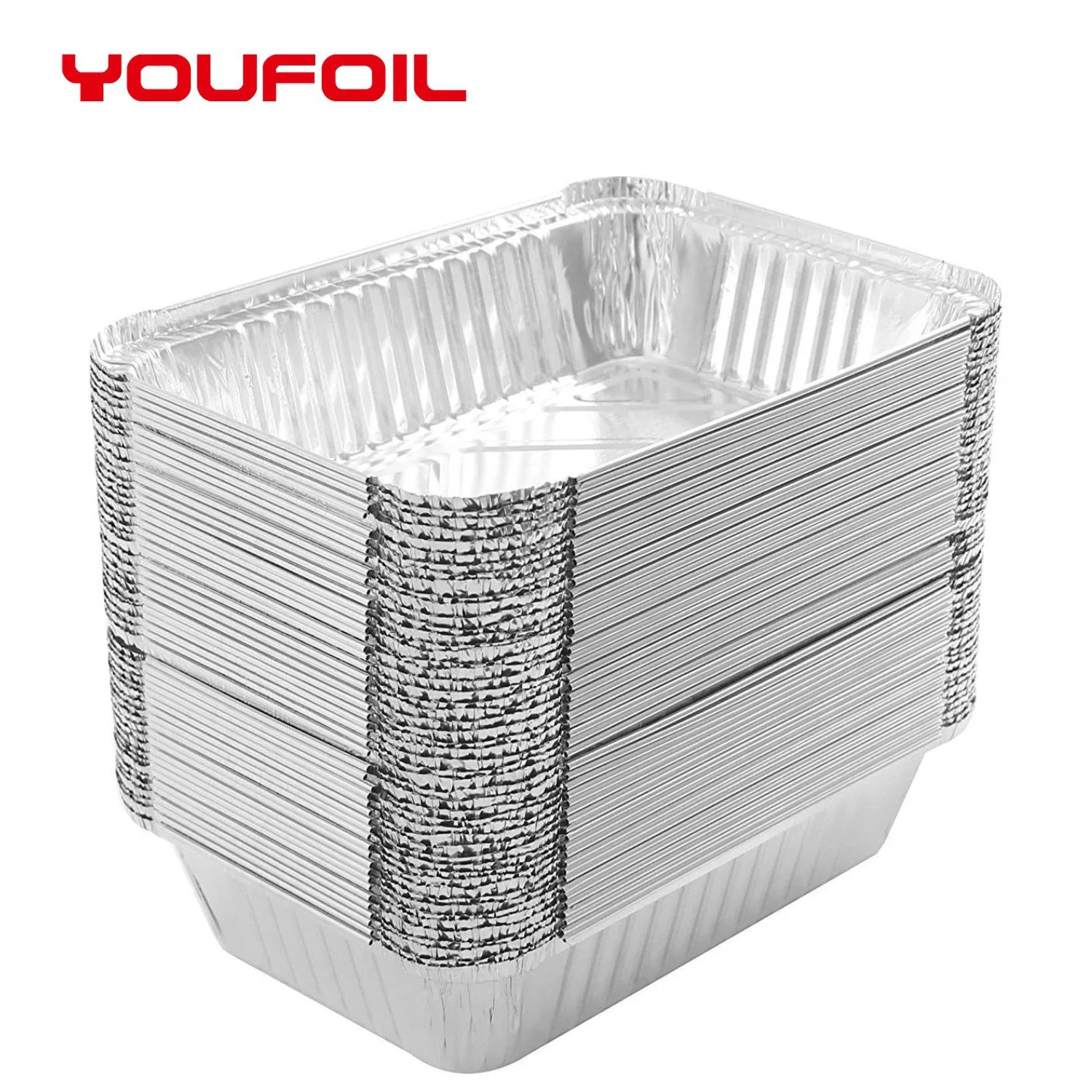 Hogar Grado de alimento Barbacoa desechable de aluminio Foil de contenedor de alimentos con Tapa