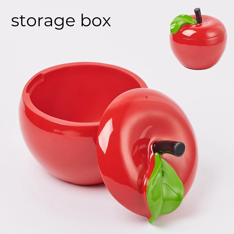 Modern Home Decoration Resin Apple Ornaments Storage Saving Pot Crafts