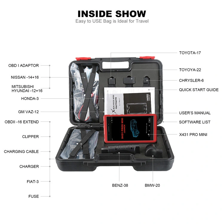 Véhicule OBD2 complète du système de la difficulté à l'outil de diagnostic automatique lancer X431 Pros Mini