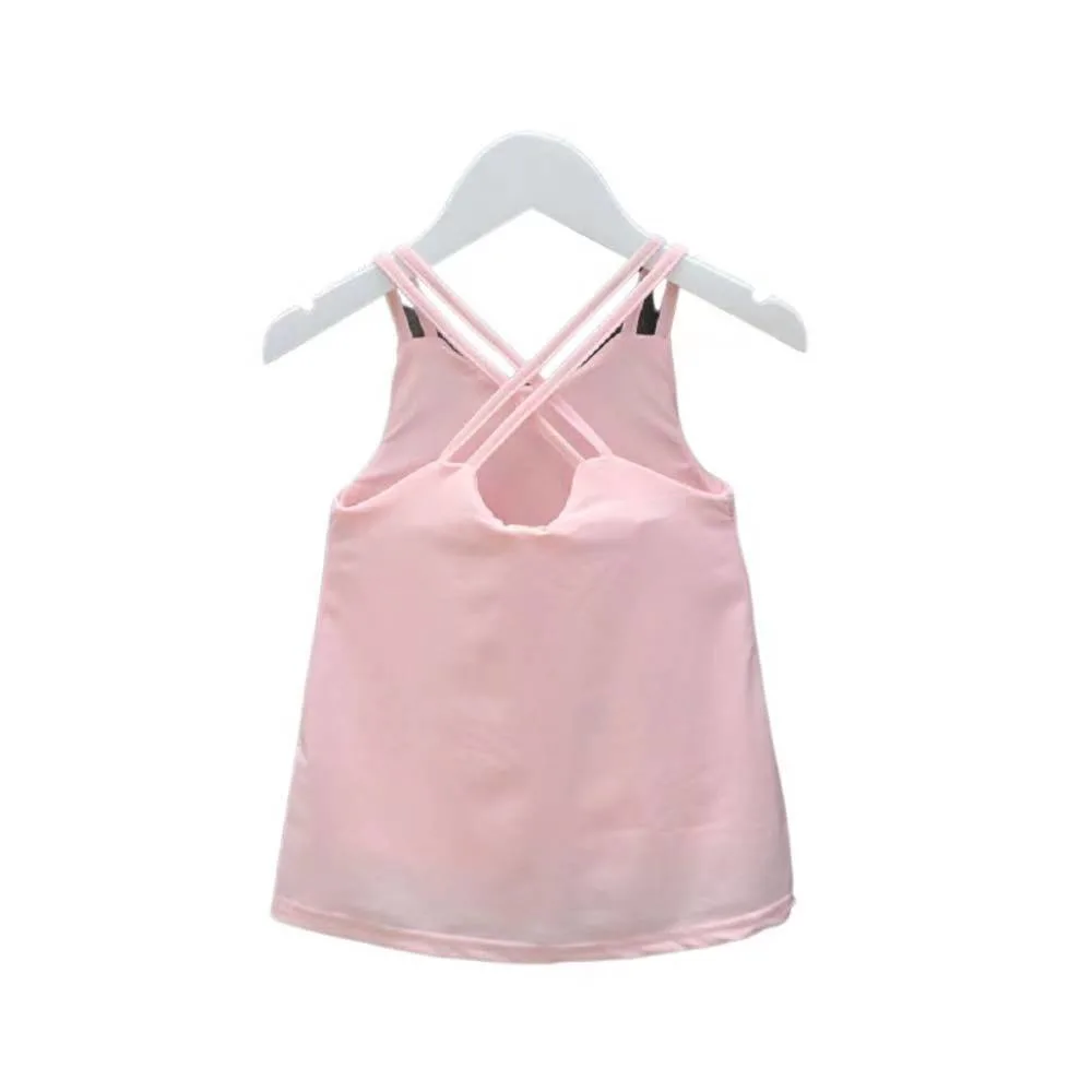 Lady Style Toddler Girl Sleeveless Summer New Girls Baby Clothes Plain Orange Pink Dress Wyz17479