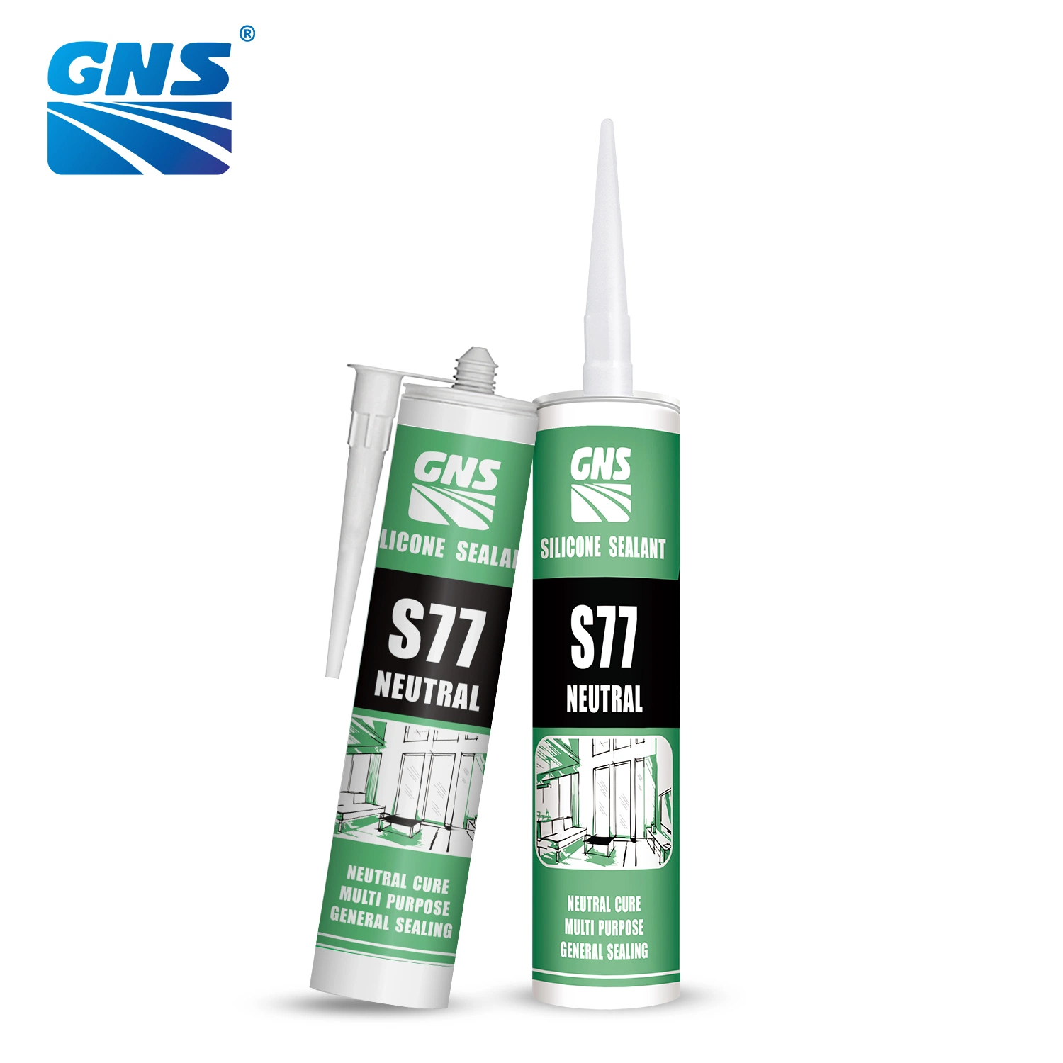 One Part Easy Use Weatherproof Neutral Silicone Sealant Adhesive for UPVC, Metal