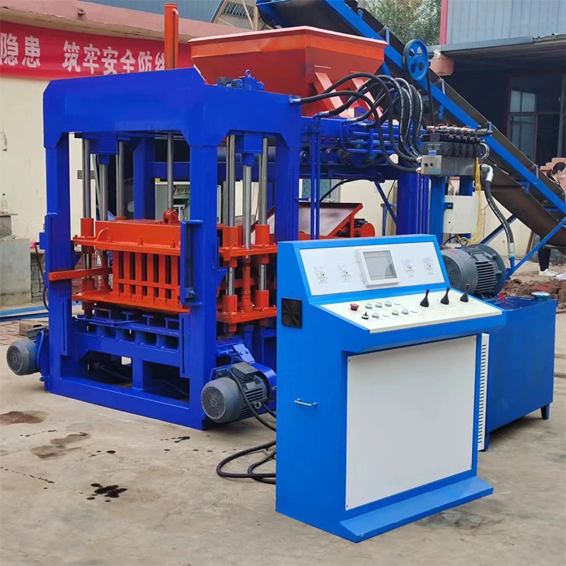 Qt4-15 Full Automatic Interlocking Hydraulic Brick Production Line Cellular Concrete Fly Ash Machine Hollow Solid Color Paver Block Making Machine for Sale