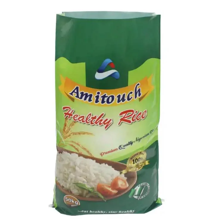 Custom Rice Vacuum Packaging Plastic Packing 25kg 50kg 100kg Rice of Bags with Handle