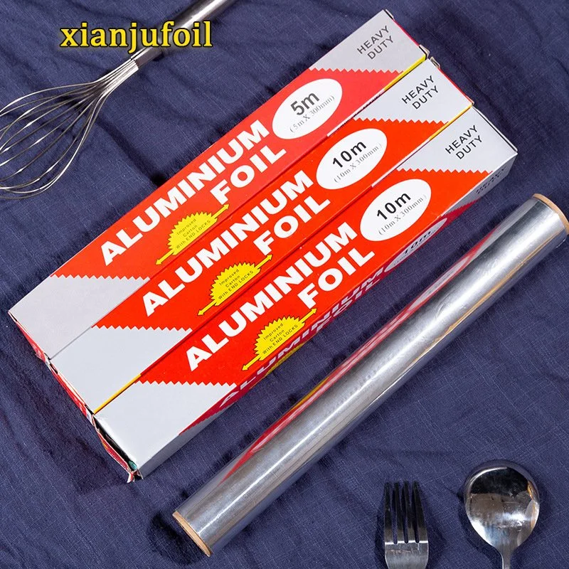 Customized Aluminium Rolls Catering Household Packaging Foil Roll with Cutter