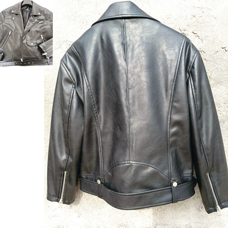 China Apparel Synthetic Sheepskin Leather Motorcycle Outerwear Scooter Jackets Bomber