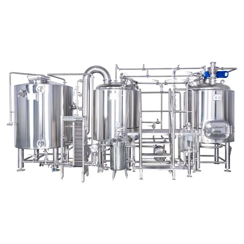 800L 8HL 7bbl de fuego directo de acero inoxidable cuerpo dos buque Semiauto tres equipos micro cervecería