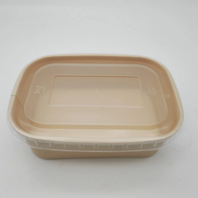 Customized Waterproof Take Away Rectangular Kraft Salad Paper Bowls