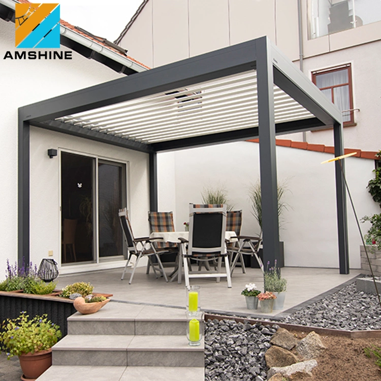 Modular Motorized Wall Mounted Bioclimatic Gazebo Arbours for Outdoor Room Space for New Home