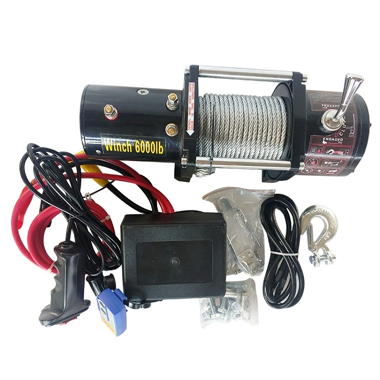 Auto Power 12V/24V Cable Control Electric Winch with Wire Rope