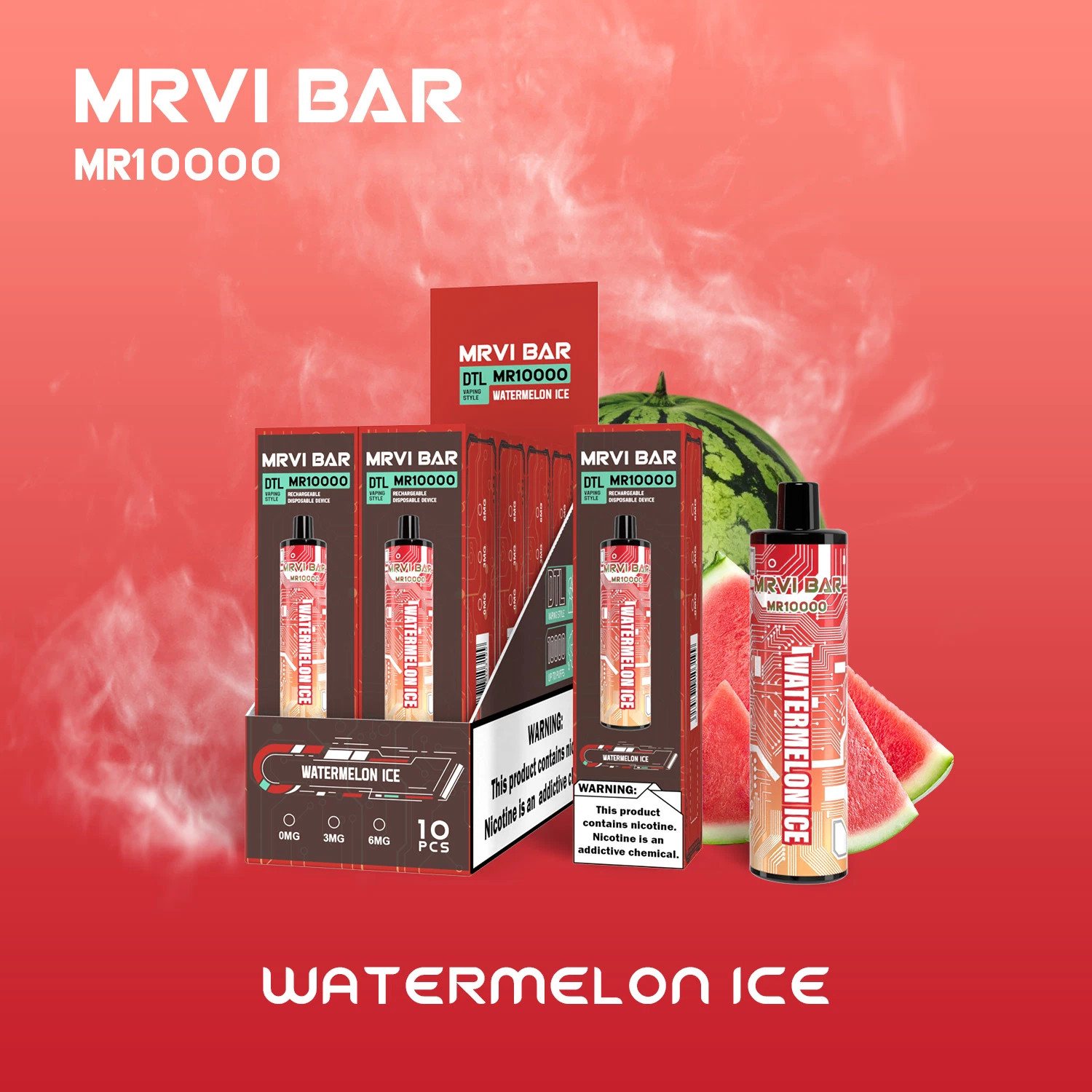 Comercio al por mayor de Vape Mrvi desechables Bar 10000 bocanadas Ecig desechable cigarrillo electrónico recargable de gran potencia Dtl Vape Pen