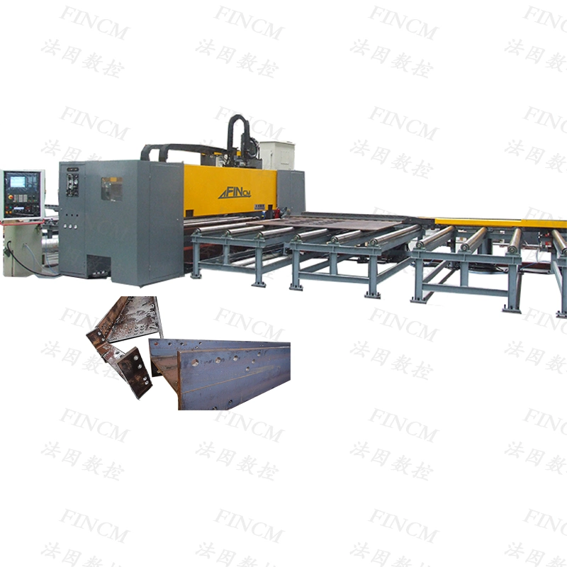 CNC Beam Drilling Sawing Production Line FINCM H Beam And U Steel Drilling Hole Machine