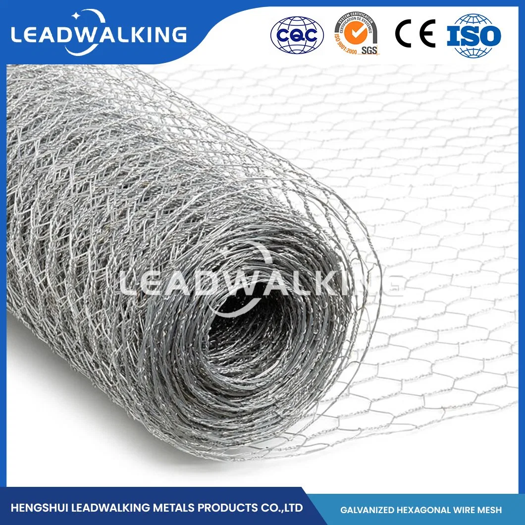 Leadwalking China Metal Gauze Mesh Manufacturers Mild Steel Wire Material 1-1/2 Inch Mesh PVC Coated Hexagonal Chicken Coop Wire Mesh Fencing