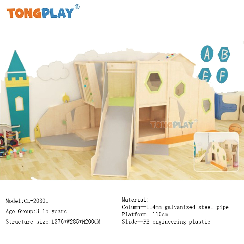 PE Board jouets pour enfants Meubles Château équipement de terrain de jeu intérieur Loft pour tout-petits