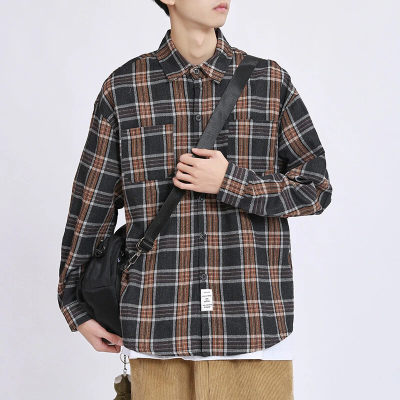 Custom Wholesale Men's Fashion Plaid Shirt