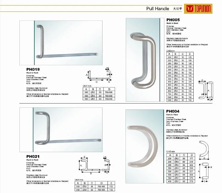 SS304 Wood Door and Glass Door Handle Door Pull Handle