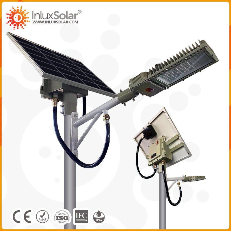 Indústria química ATEX ex LED à prova de explosão 100W 120W 200W 160 Watts LED Solar Street Light Farol Exterior