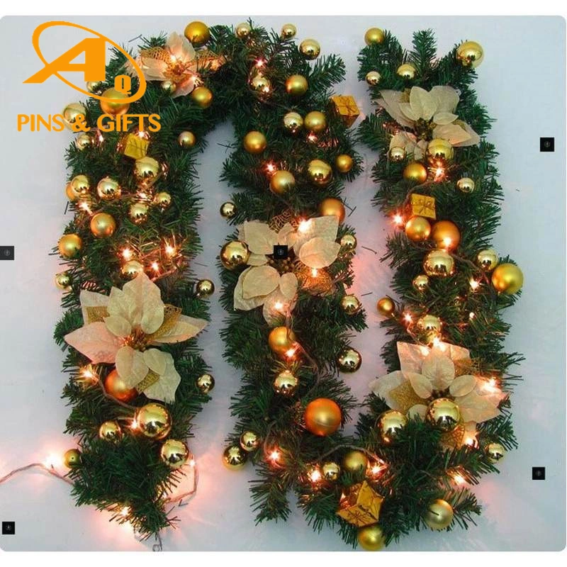 Christmas Garland Factory Wholesale 24&prime; &prime; Artificial PVC Mixed Pine Needle Frosted Glitter Wreath Morocco for New Year