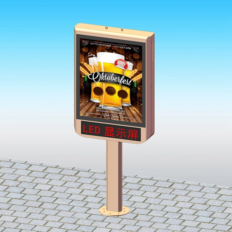 Outdoor Advertising Light Box Stainless Scrolling Biiboard with LED Screen