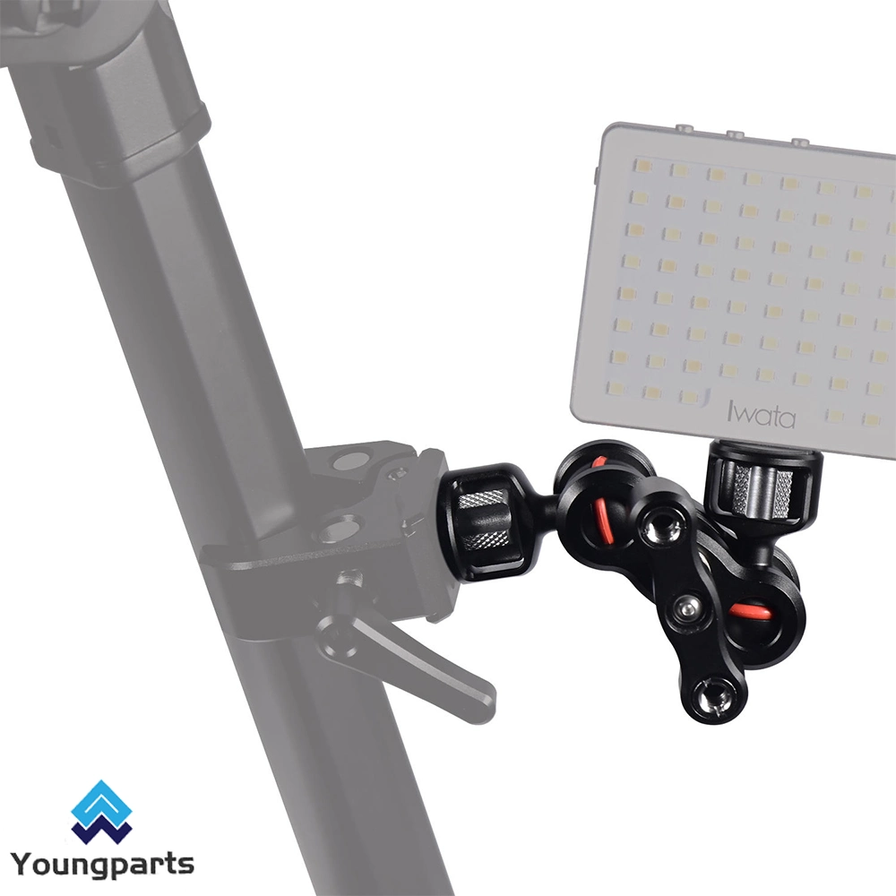 Articulating Magic Arm Monitor Mount with 1/4" Screw Double Ball Heads Magic Arm for Monitor Lights Audio Recorders