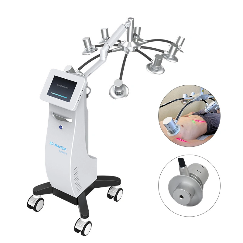 Nuevo Porducts 532nm de luz verde de 635 nm Luz roja láser 8D Maxlipo fría máquina de adelgazamiento