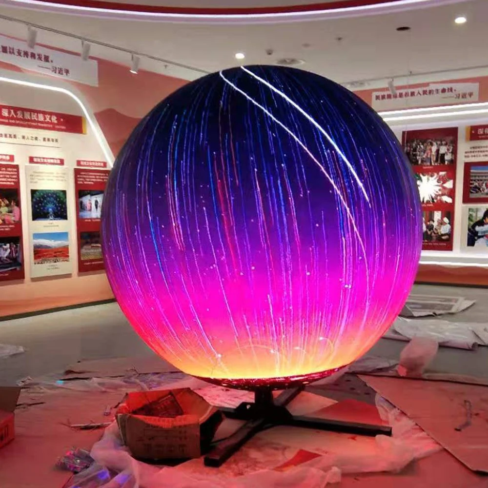 Colorful Indoor Creative Spherical Flexible Ball 360 Degree Spherical Advertising LED Display