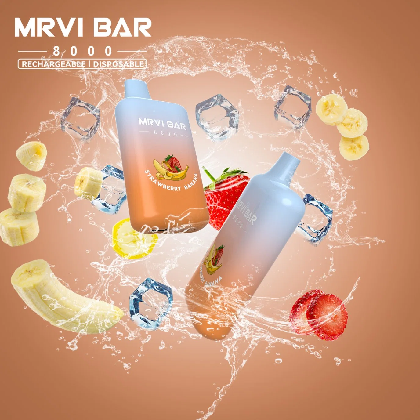 100% Original Mrvi Bar 8000 inhalaciones 650 mAh Cargador Batería 15 ml de capacidad de Vape estilo pluma E cigarrillo